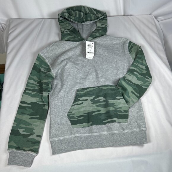 Boys Small Gray Green Camouflage Camo Hoodie Sweatshirt Warm Color-block NWT - Picture 10 of 10